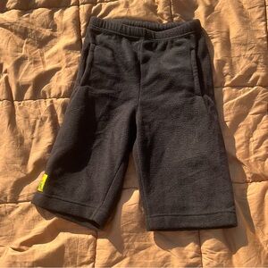 Cowboy’s Fuzzy Duds Black Fleece Long Shorts Drawstring Waist Size XS